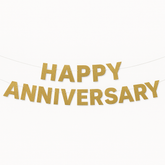 Elegant Silver "Happy Anniversary" Letter Banner